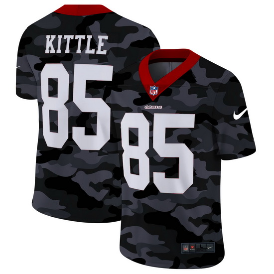 San Francisco 49ers 85 George Kittle Men Nike 2020 Black CAMO Vapor Untouchable Limited Stitched NFL