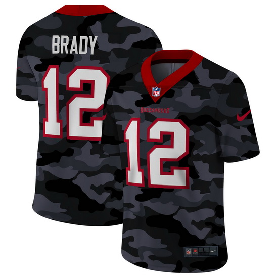 Tampa Bay Buccaneers 12 Tom Brady Men Nike 2020 Black CAMO Vapor Untouchable Limited Stitched NFL Je