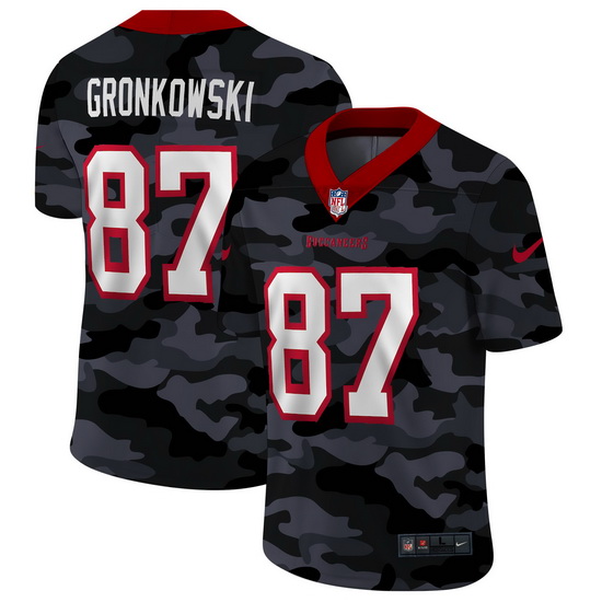 Tampa Bay Buccaneers 87 Rob Gronkowski Men Nike 2020 Black CAMO Vapor Untouchable Limited Stitched N