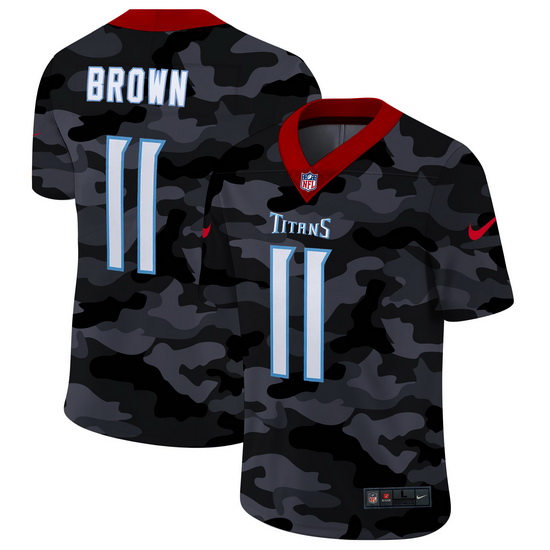 Tennessee Titans 11 A J  Brown Men Nike 2020 Black CAMO Vapor Untouchable Limited Stitched NFL Jerse