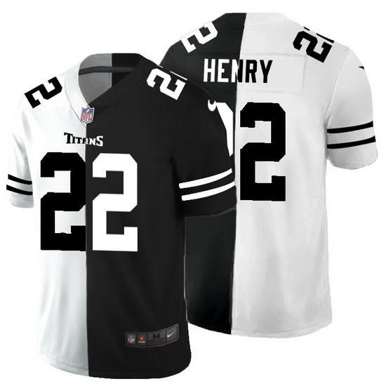 Tennessee Titans 22 Derrick Henry Men Black V White Peace Split Nike Vapor Untouchable Limited NFL J