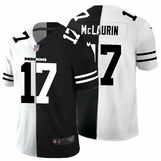 Washington Redskins 17 Terry McLaurin Men Black V White Peace Split Nike Vapor Untouchable Limited N