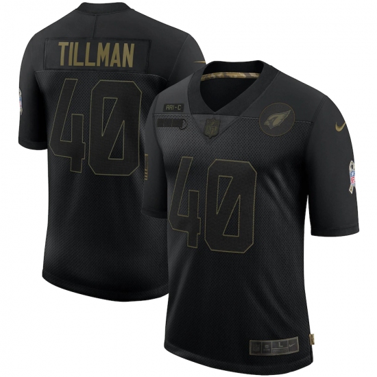 Men's Arizona Cardinals #40 Pat Tillman Black Nike 2020 Salute T