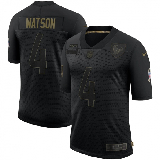 Men's Houston Texans #4 Deshaun Watson Black Nike 2020 Salute To Service Limited Jersey