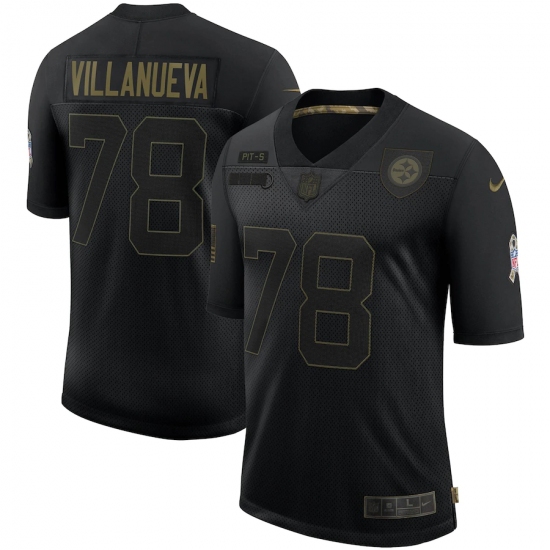 Men's Pittsburgh Steelers #78 Alejandro Villanueva Black Nike 20