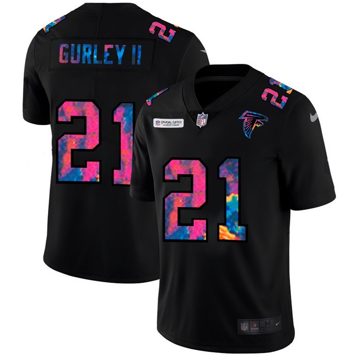 Atlanta Falcons 21 Todd Gurley II Men Nike Multi Color Black 2020 NFL Crucial Catch Vapor Untouchabl