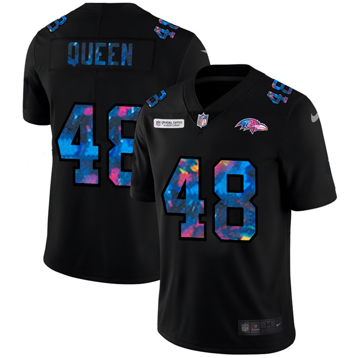 Baltimore Ravens 48 Patrick Queen Men Nike Multi Color Black 2020 NFL Crucial Catch Vapor Untouchabl