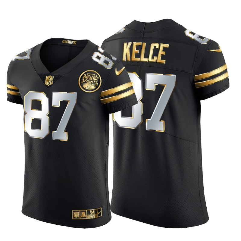 Kansas City Chiefs 87 Travis Kelce Men Nike Black Edition Vapor Untouchable Elite NFL Jersey
