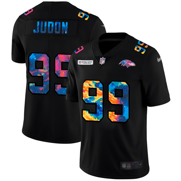 Baltimore Ravens 99 Matthew Judon Men Nike Multi Color Black 2020 NFL Crucial Catch Vapor Untouchabl