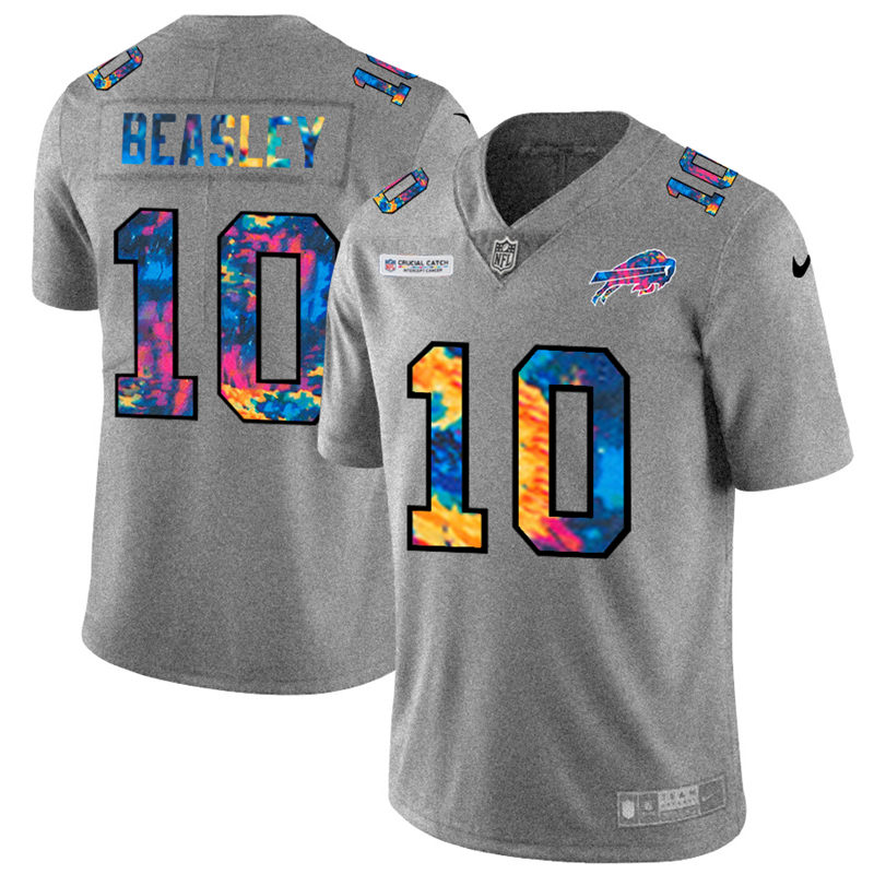 Buffalo Bills 10 Cole Beasley Men Nike Multi Color 2020 NFL Crucial Catch NFL Jersey Greyheather