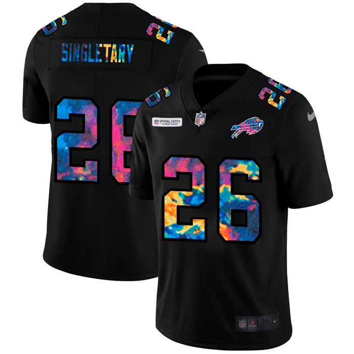 Buffalo Bills 26 Devin Singletary Men Nike Multi Color Black 2020 NFL Crucial Catch Vapor Untouchabl