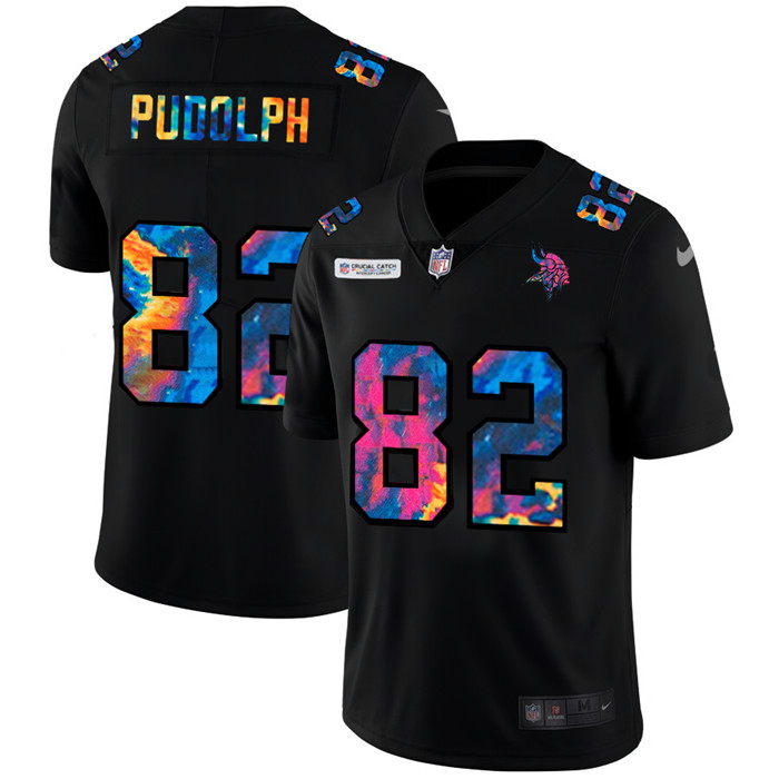 Minnesota Vikings 82 Kyle Rudolph Men Nike Multi Color Black 2020 NFL Crucial Catch Vapor Untouchabl