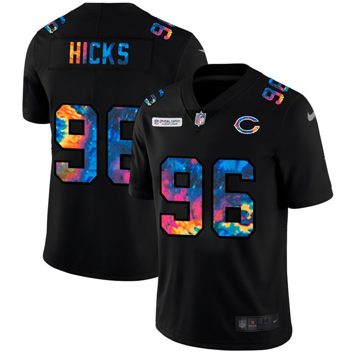 Chicago Bears 96 Akiem Hicks Men Nike Multi Color Black 2020 NFL Crucial Catch Vapor Untouchable Lim