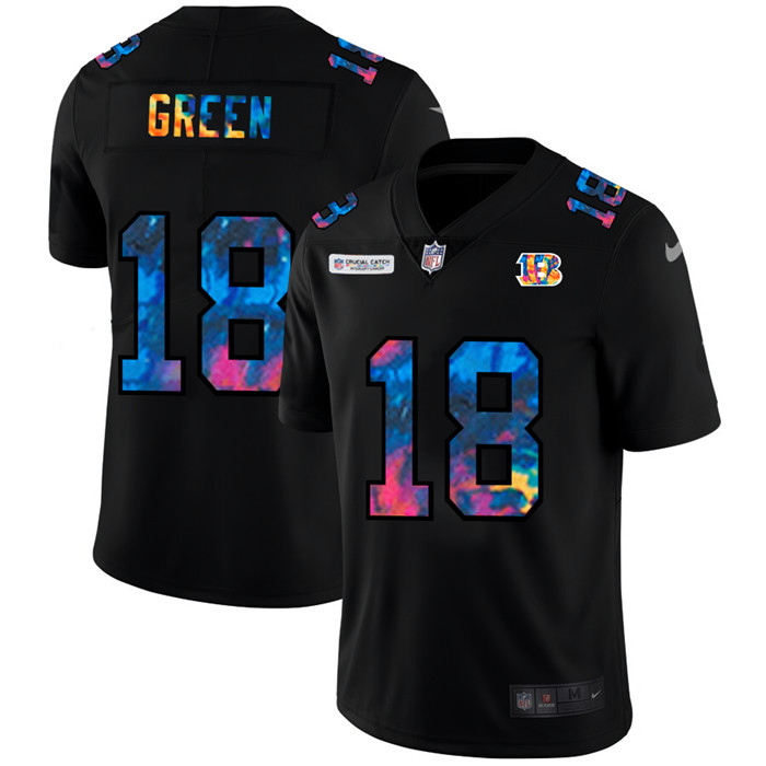 Cincinnati Bengals 18 A J  Green Men Nike Multi Color Black 2020 NFL Crucial Catch Vapor Untouchable