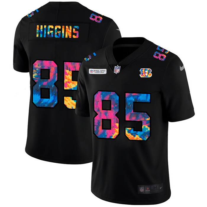 Cincinnati Bengals 85 Tee Higgins Men Nike Multi Color Black 2020 NFL Crucial Catch Vapor Untouchabl