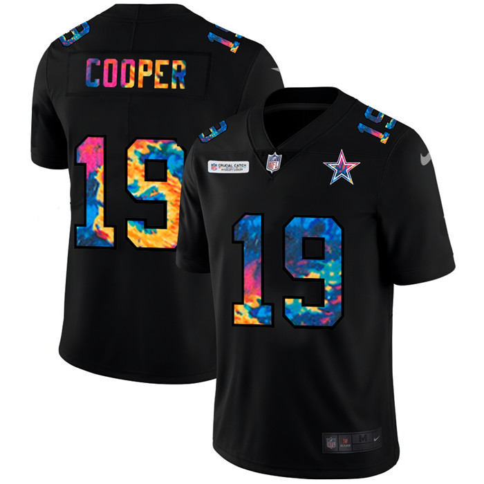 Dallas Cowboys 19 Amari Cooper Men Nike Multi Color Black 2020 NFL Crucial Catch Vapor Untouchable L