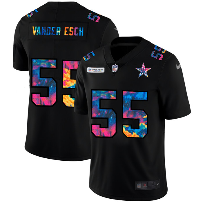 Dallas Cowboys 55 Leighton Vander Esch Men Nike Multi Color Black 2020 NFL Crucial Catch Vapor Untou