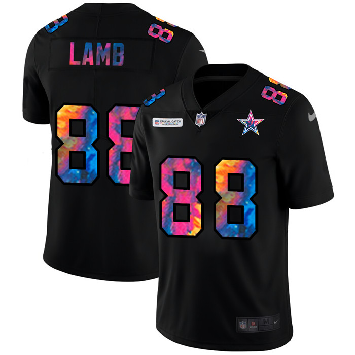 Dallas Cowboys 88 CeeDee Lamb Men Nike Multi Color Black 2020 NFL Crucial Catch Vapor Untouchable Li