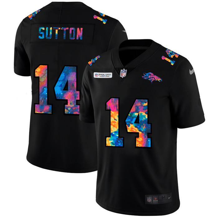 Denver Broncos 14 Courtland Sutton Men Nike Multi Color Black 2020 NFL Crucial Catch Vapor Untouchab