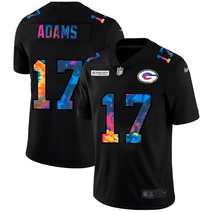 Green Bay Green Bay Green Bay Green Bay Packers 17 Davante Adams Men Nike Multi Color Black 2020 NFL