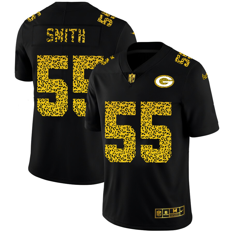 Green Bay Green Bay Green Bay Green Bay Packers 55 Za 27Darius Smith Men Nike Leopard Print Fashion 