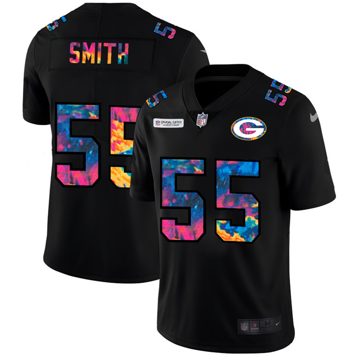 Green Bay Green Bay Green Bay Green Bay Packers 55 Za 27Darius Smith Men Nike Multi Color Black 2020