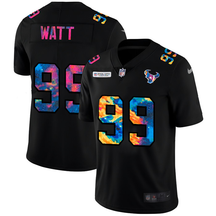 Houston Texans 99 J J  Watt Men Nike Multi Color Black 2020 NFL Crucial Catch Vapor Untouchable Limi