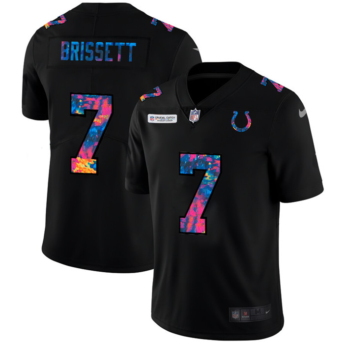 Indianapolis Colts 7 Jacoby Brissett Men Nike Multi Color Black 2020 NFL Crucial Catch Vapor Untouch