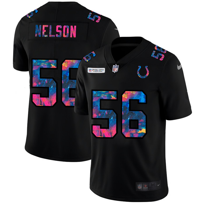 Indianapolis Colts 56 Quenton Nelson Men Nike Multi Color Black 2020 NFL Crucial Catch Vapor Untouch