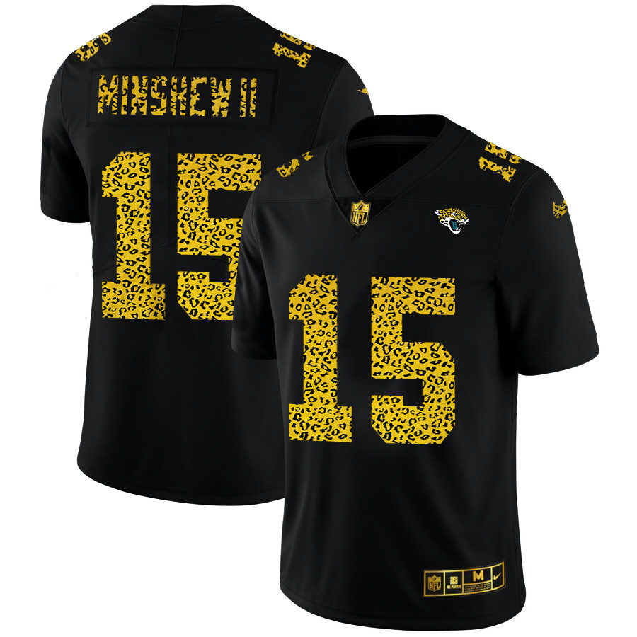 Jacksonville Jaguars 15 Gardner Minshew II Men Nike Leopard Print Fashion Vapor Limited NFL Jersey B