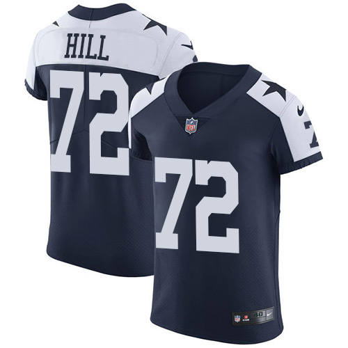 Nike Dallas Cowboys 72 Trysten Hill Navy Blue Thanksgiving Men Stitched NFL Vapor Untouchable Throwb