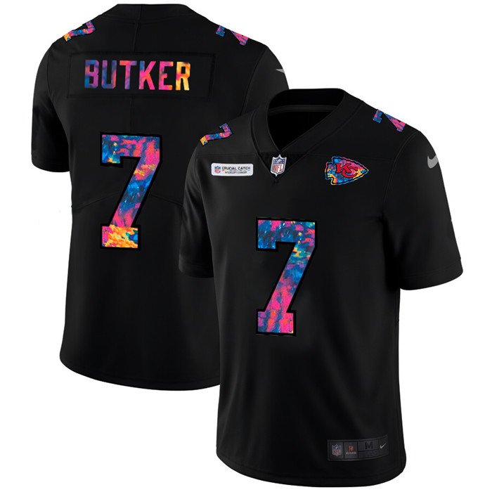 Kansas City Chiefs 7 Harrison Butker Men Nike Multi Color Black 2020 NFL Crucial Catch Vapor Untouch