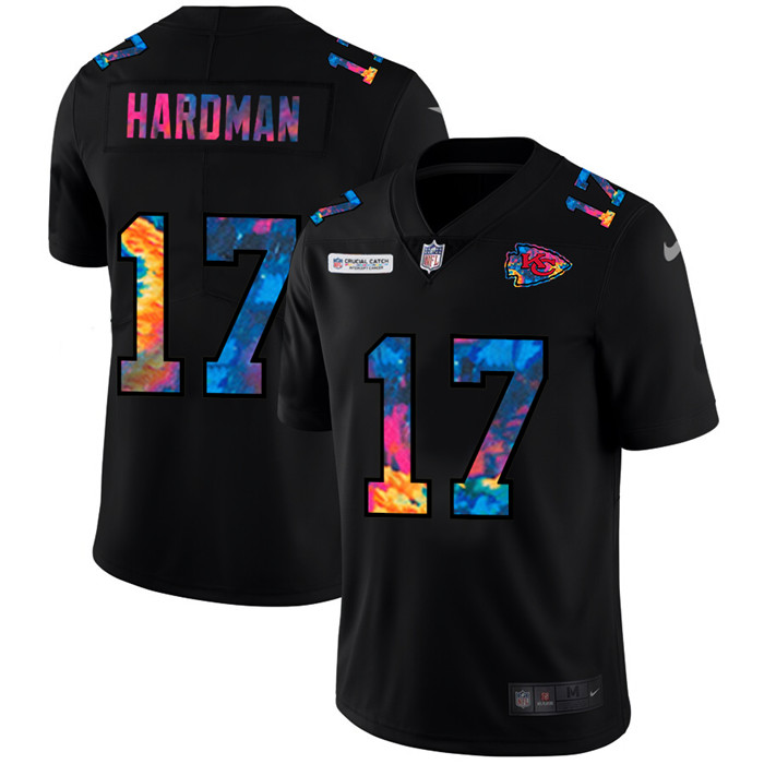 Kansas City Chiefs 17 Mecole Hardman Men Nike Multi Color Black 2020 NFL Crucial Catch Vapor Untouch