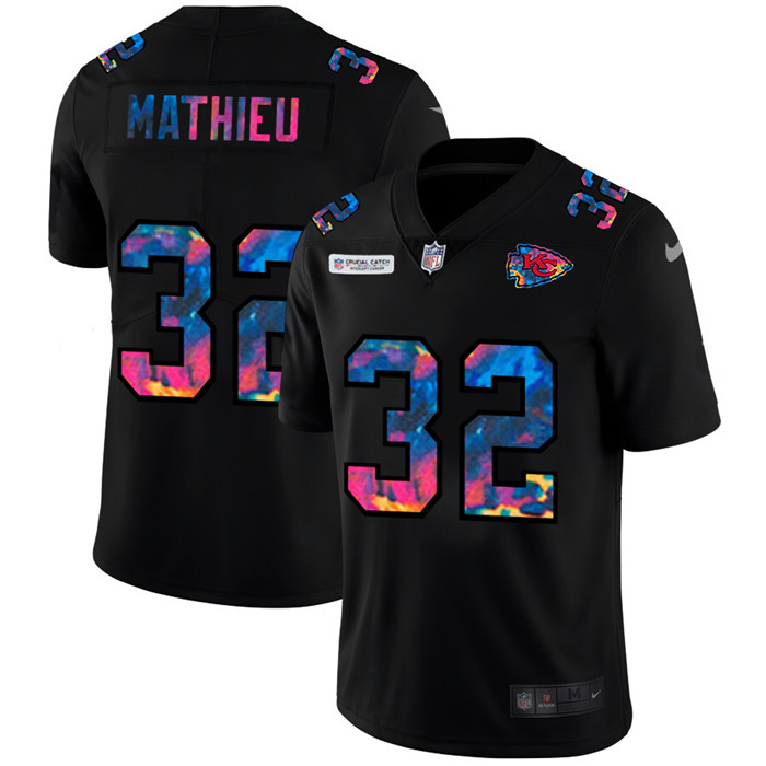 Kansas City Chiefs 32 Tyrann Mathieu Men Nike Multi Color Black 2020 NFL Crucial Catch Vapor Untouch