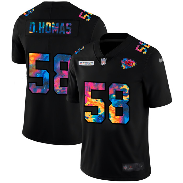 Kansas City Chiefs 58 Derrick Thomas Men Nike Multi Color Black 2020 NFL Crucial Catch Vapor Untouch