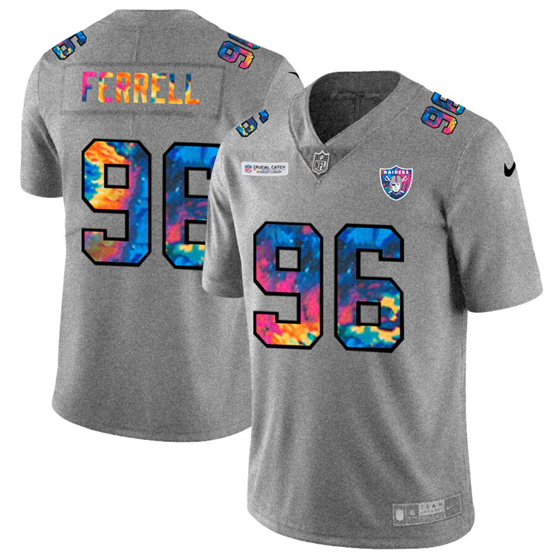 Las Vegas Raiders 96 Clelin Ferrell Men Nike Multi Color 2020 NFL Crucial Catch NFL Jersey Greyheath