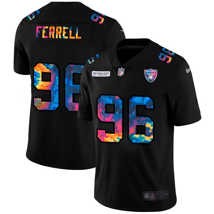 Las Vegas Raiders 96 Clelin Ferrell Men Nike Multi Color Black 2020 NFL Crucial Catch Vapor Untoucha