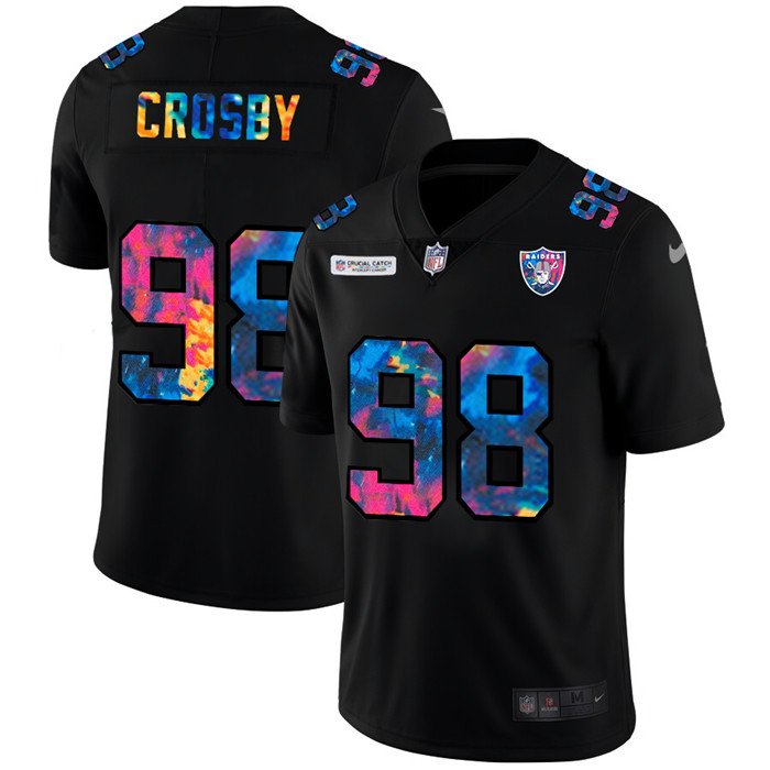 Las Vegas Raiders 98 Maxx Crosby Men Nike Multi Color Black 2020 NFL Crucial Catch Vapor Untouchable