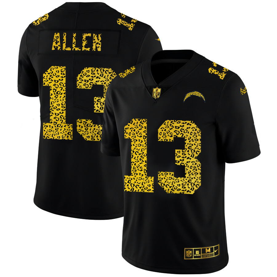 Los Angeles Chargers 13 Keenan Allen Men Nike Leopard Print Fashion Vapor Limited NFL Jersey Black