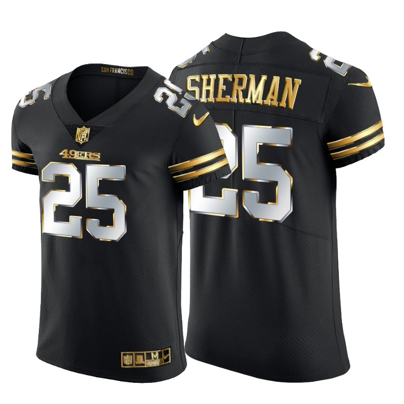 San Francisco 49ers 25 Richard Sherman Men Nike Black Edition Vapor Untouchable Elite NFL Jersey