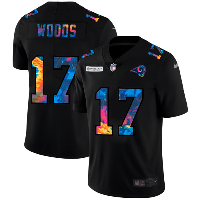 Los Angeles Rams 17 Robert Woods Men Nike Multi Color Black 2020 NFL Crucial Catch Vapor Untouchable