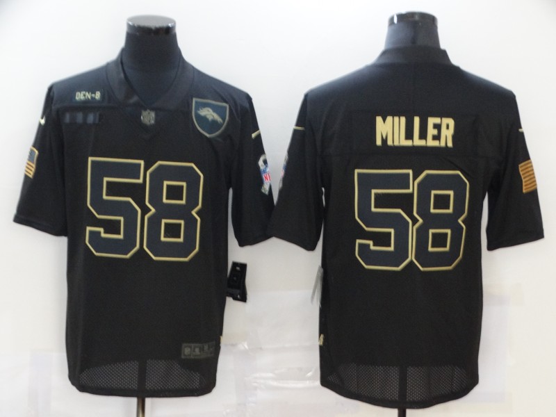 Nike Denver Broncos 58 Von Miller Black 2020 Salute To Service Limited Jersey