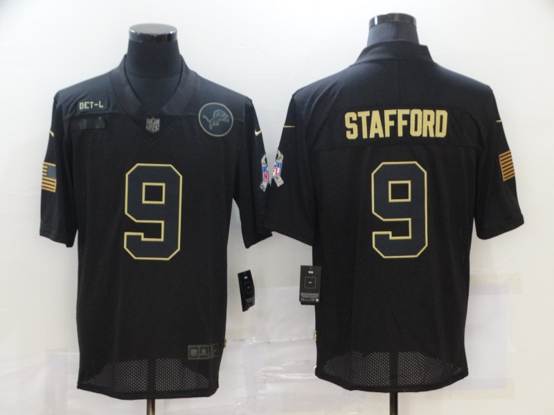 Nike Detroit Lions 9 Matthew Stafford Black 2020 Salute To Service Limited Jersey