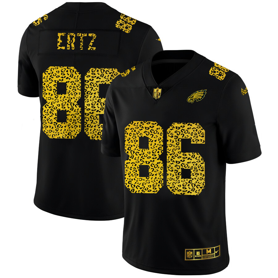 Philadelphia Eagles 86 Zach Ertz Men Nike Leopard Print Fashion Vapor Limited NFL Jersey Black