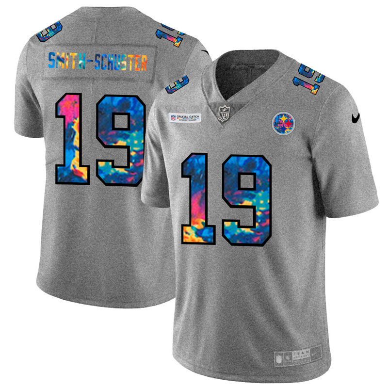 Pittsburgh Steelers 19 JuJu Smith Schuster Men Nike Multi Color 2020 NFL Crucial Catch NFL Jersey Gr