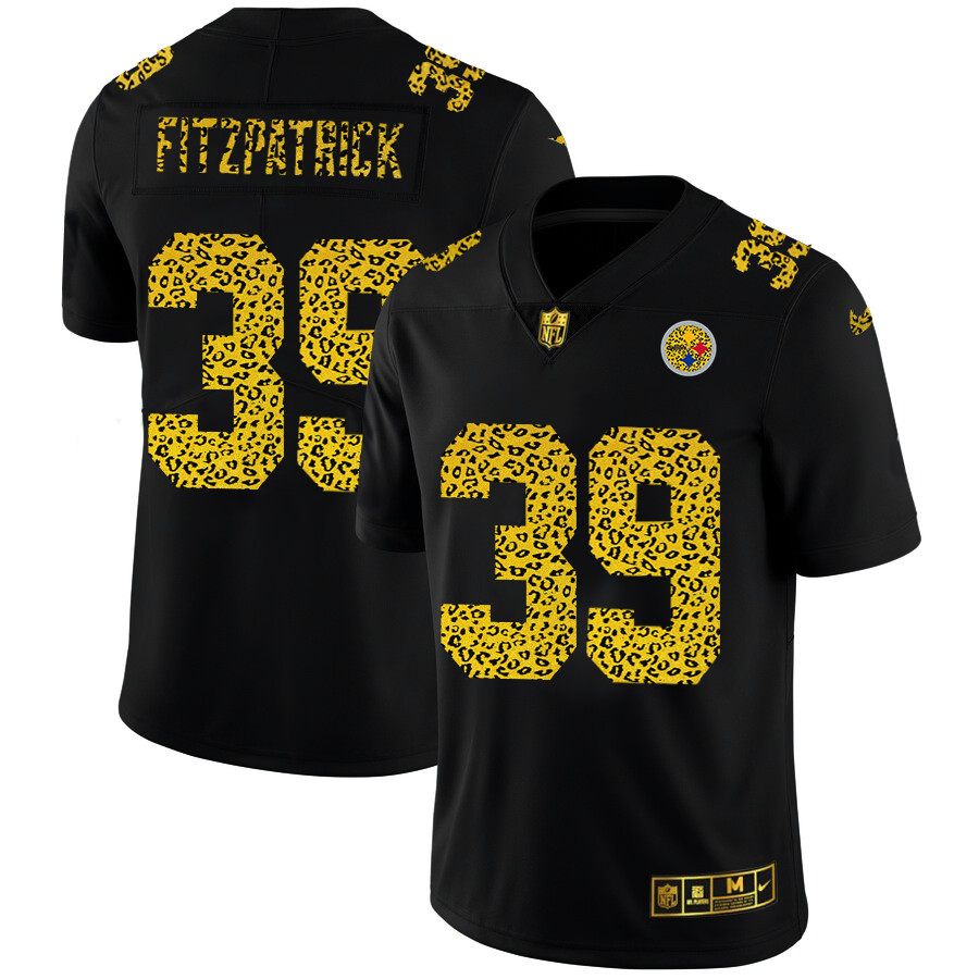 Pittsburgh Steelers 39 Minkah Fitzpatrick Men Nike Leopard Print Fashion Vapor Limited NFL Jersey Bl