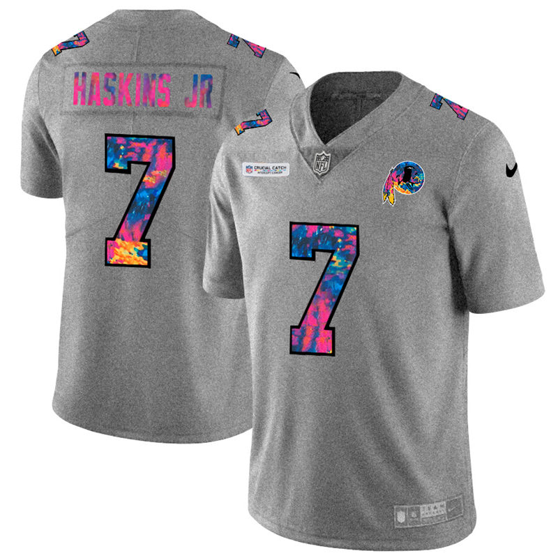 Washington Redskins 7 Dwayne Haskins Jr Men Nike Multi Color 2020 NFL Crucial Catch NFL Jersey Greyh