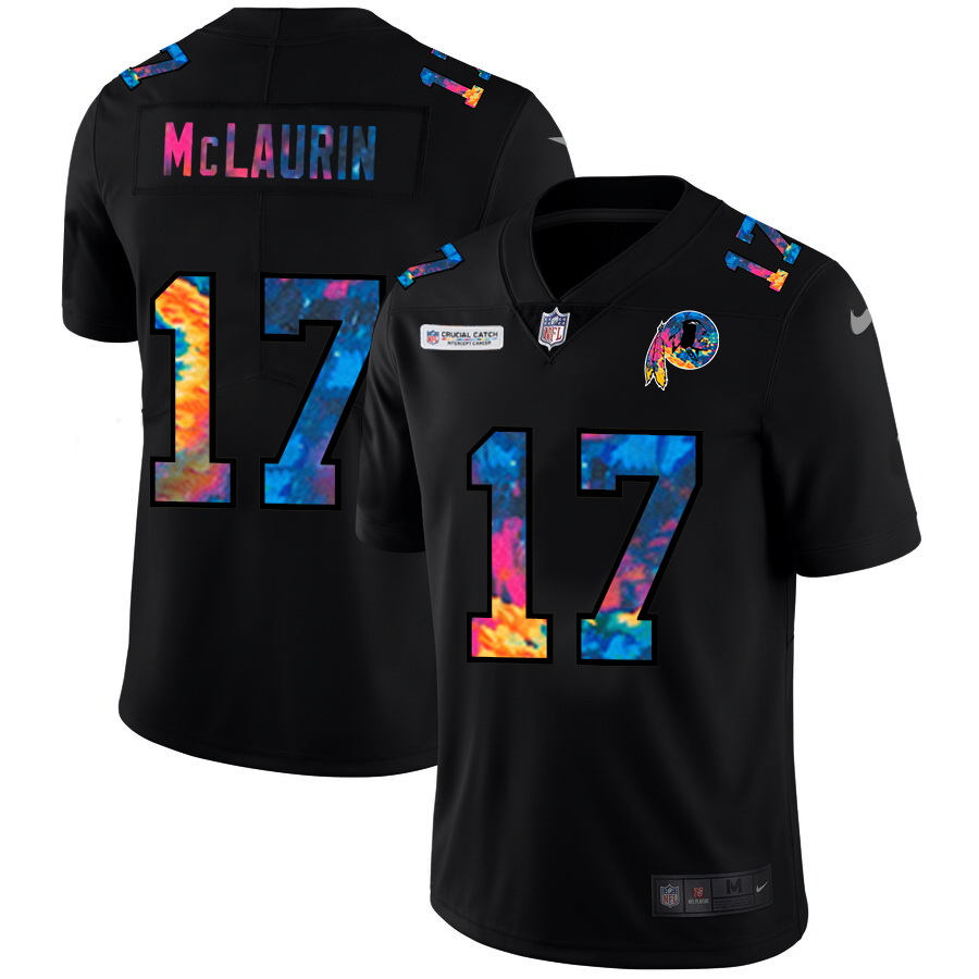 Washington Redskins 17 Terry McLaurin Men Nike Multi Color Black 2020 NFL Crucial Catch Vapor Untouc