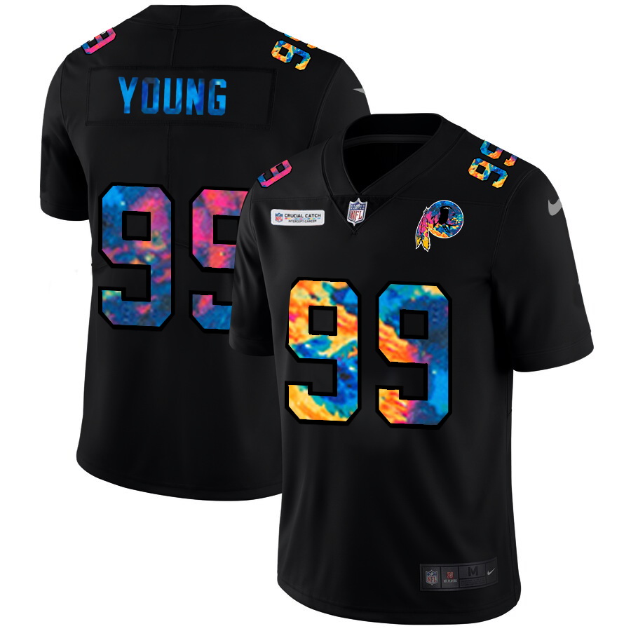 Washington Redskins 99 Chase Young Men Nike Multi Color Black 2020 NFL Crucial Catch Vapor Untouchab