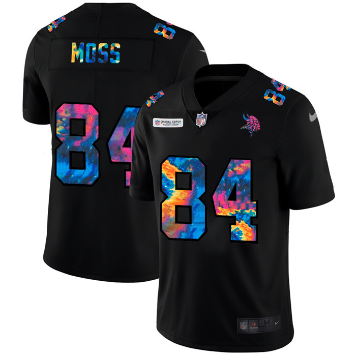 Minnesota Vikings 84 Randy Moss Men Nike Multi Color Black 2020 NFL Crucial Catch Vapor Untouchable 